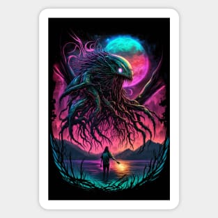 Lovecraftian Monster Floating In The Sky Sticker